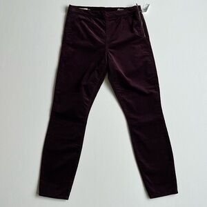 Gap 1969 Side Zip Legging Jeans In Stretch Velvet- NWT- Eggplant- Size 31 Reg